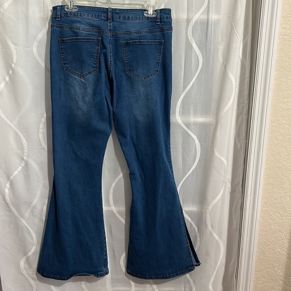BAMBOO, Flared Leg Blue Jeans With Side Slits, Size 15 - Picture 2 of 8
